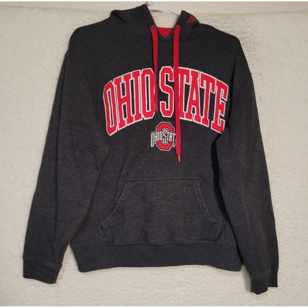 Ohio State Varsity Authentic Apparel Hooded Sweatshirt Size L Black Gray 1400‎